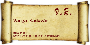 Varga Radován névjegykártya